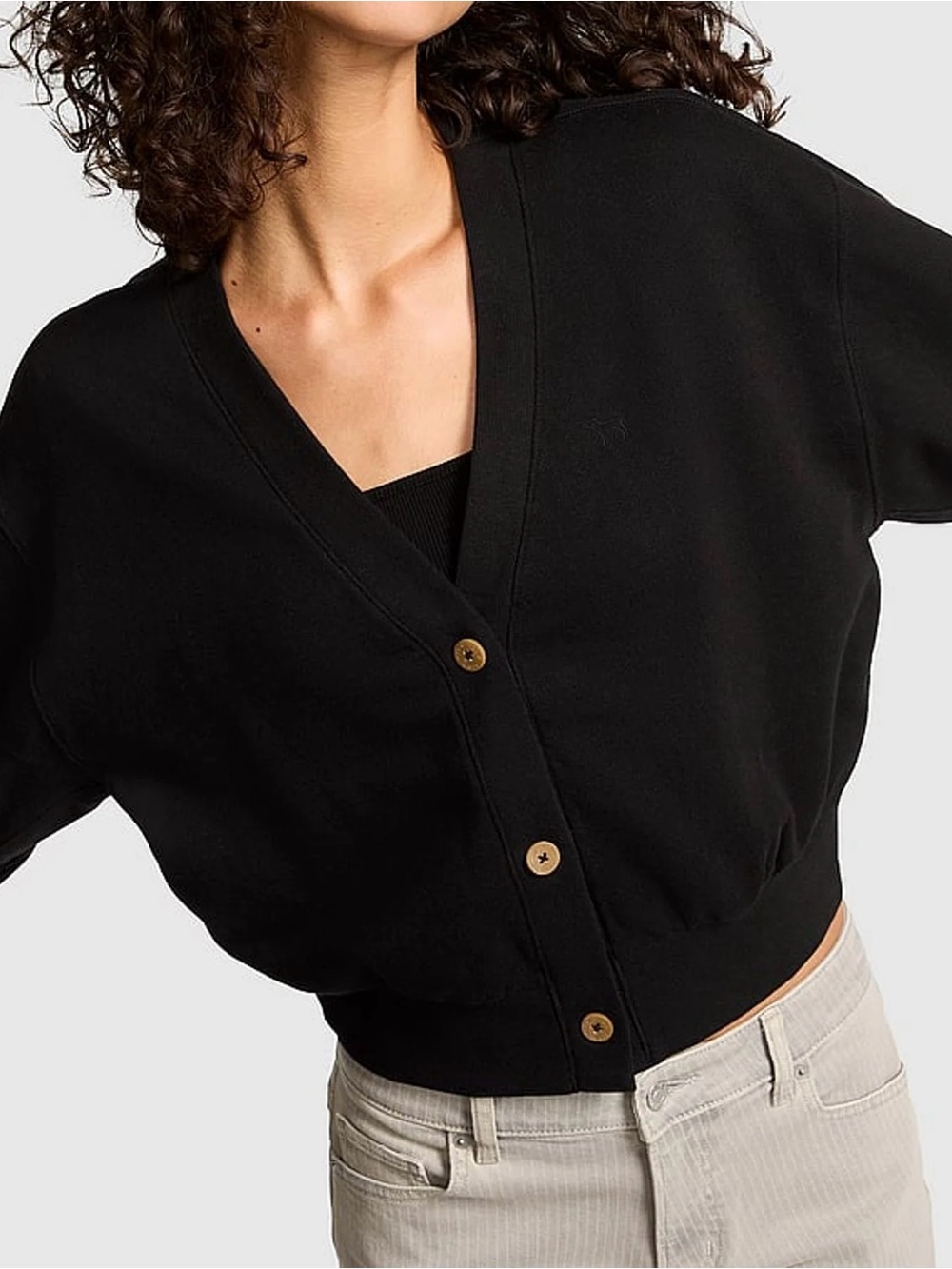 Victoria's Secret PINK Black Cropped Cardigan